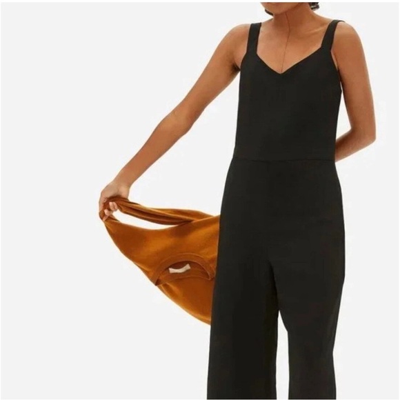 Everlane Womens The Japanese GoWeave Slip Jumpsuit Black Size 0 - Picture 1 of 7